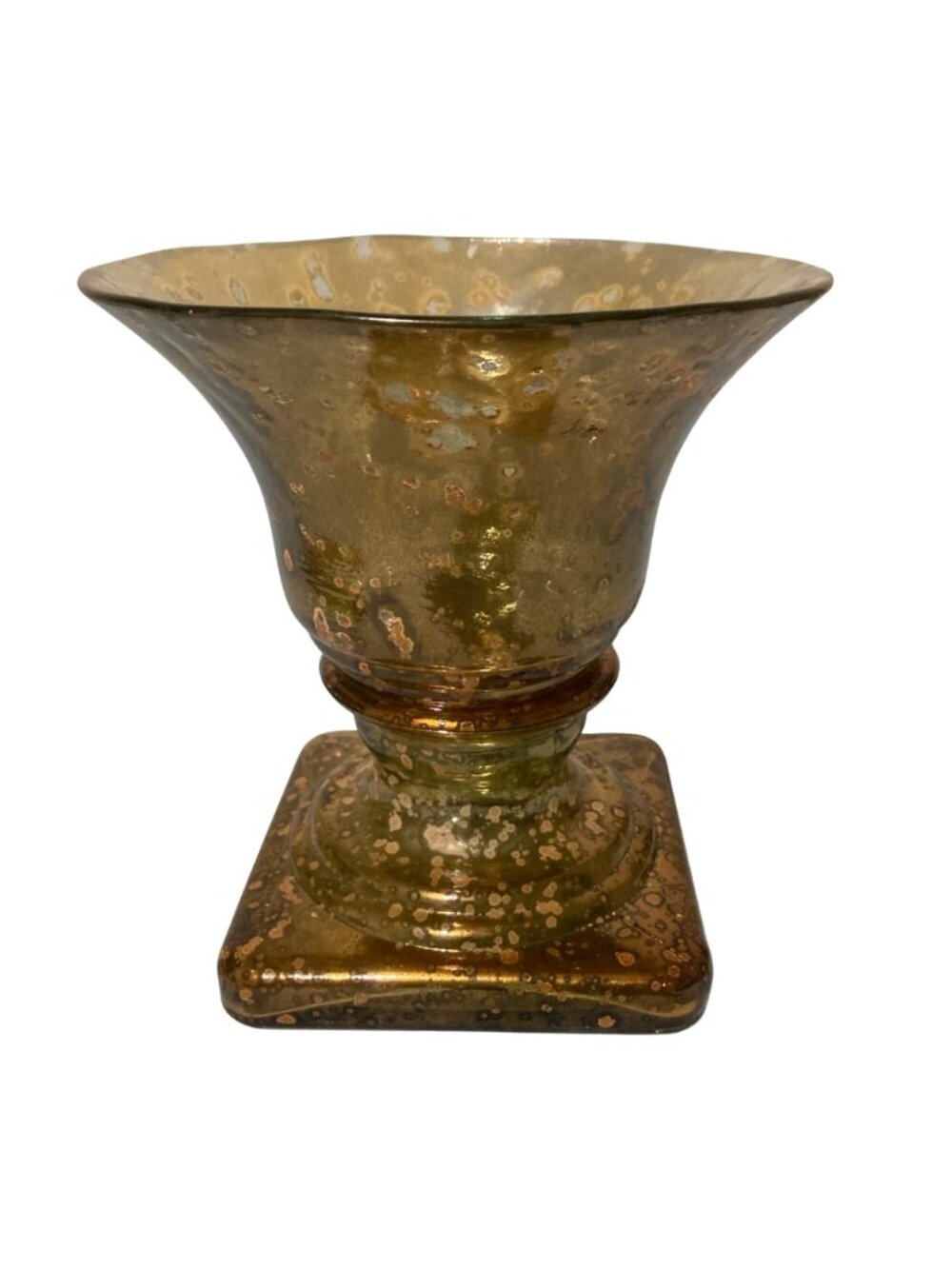 San Miguel Glass Vase Or Candle Holder With Antiqued Mirror Finish - Picture 5 of 9